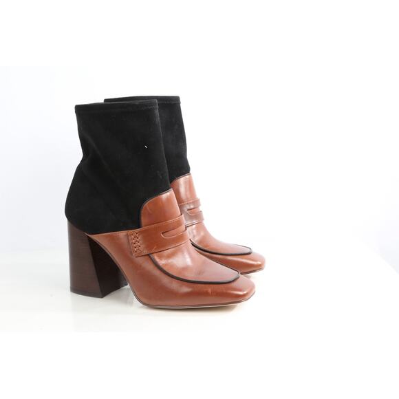 Louise et Cie Izel Bootie Black Leather Heeled Sock Loafer Stretch Boots 40 - Picture 6 of 16